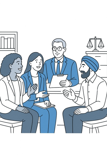 Clients sharing testimonials for Raghavendra Law Chambers